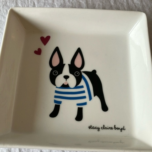 Stacy Claire Boyd: White Ceramic French Bulldog Dog Plate - Picture 13 of 13